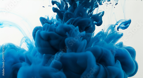 Close-up of blue ink swirli...