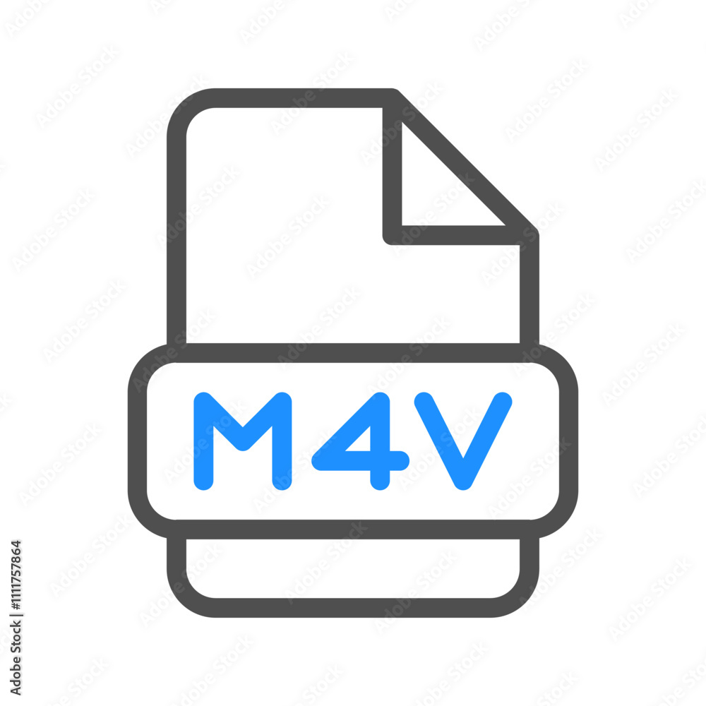 M4v iconic design with cheerful color lines to represent video files M4v iconic design with cheerful color lines to represent video files