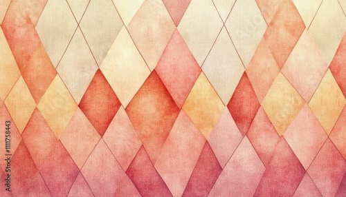A colorful abstract pattern featuring diamond shapes in warm tones.