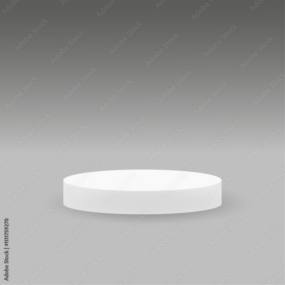 white podium on gray background for product presentation white podium on gray background for product presentation