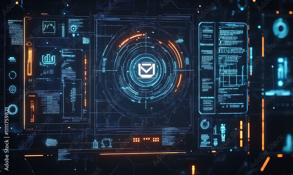 Futuristic interface with advanced network security protocols and digital protection, Generative Ai Futuristic interface with advanced network security protocols and digital protection, Generative Ai