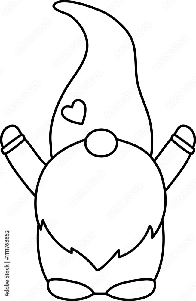 Cute Valentine Gnome outline.
Isolated Valentine's Day gnome coloring drawing. Cute Valentine Gnome outline.
Isolated Valentine's Day gnome coloring drawing.