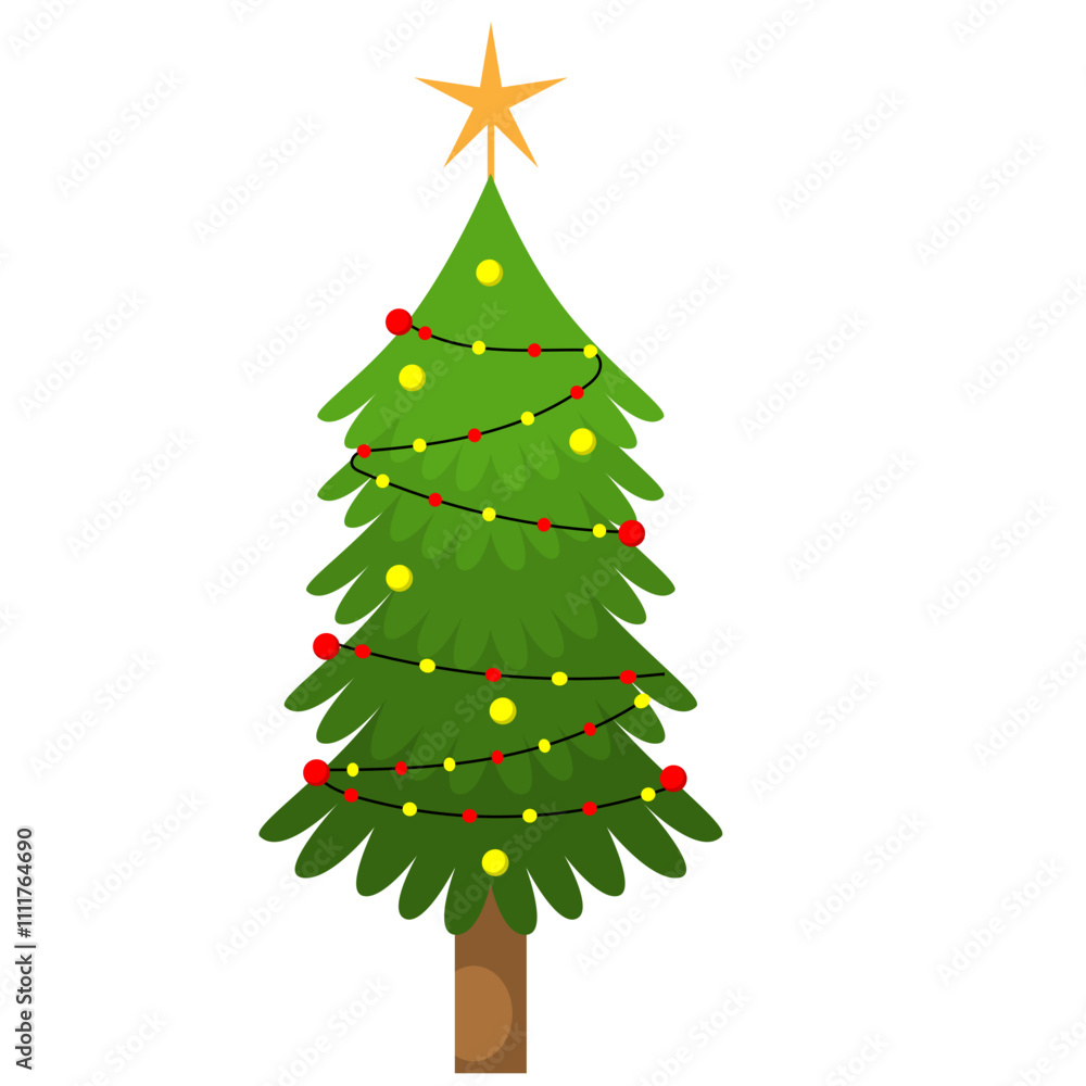 Christmas Pine Tree Illustration