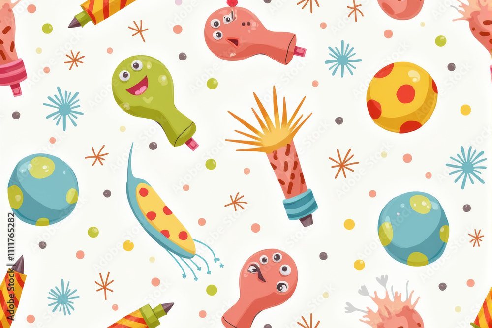 Fototapeta premium pattern with a mix of floral and geometric elements