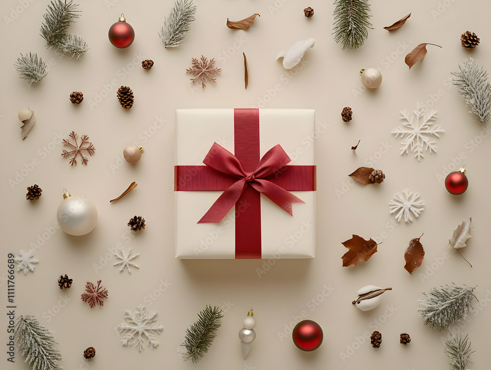 Christmas Gift Flatlay Illustration Christmas Gift Flatlay Illustration