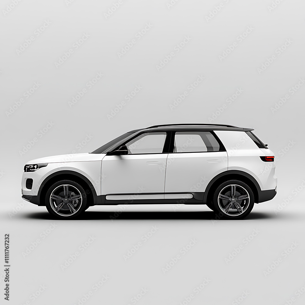 Fototapeta premium mockup white car isolated white background