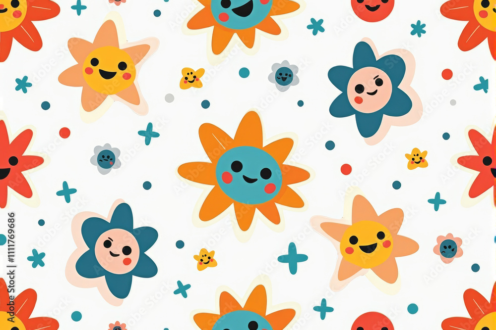 pattern with a mix of floral and geometric elements pattern with a mix of floral and geometric elements
