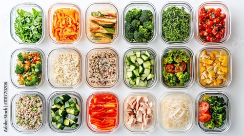 Weekly Meal Prep in Clear Containers photo