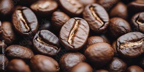 Close-Up of Fresh Roasted Coffee Beans photo