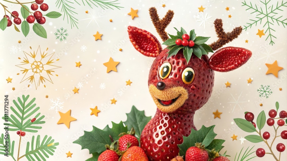 Obraz premium Christmas reindeer background