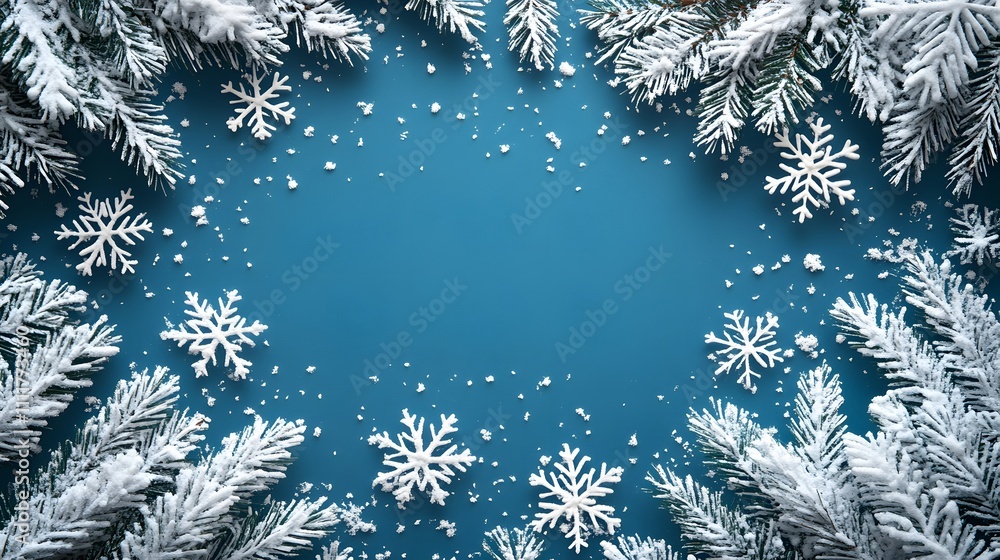 Christmas card background with snowflakes and blank text area in classic style Christmas card background with snowflakes and blank text area in classic style