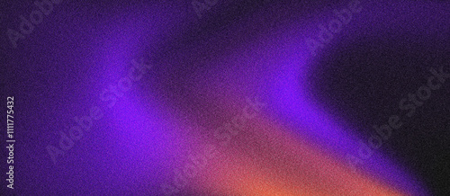 Grainy black orange purple gradient background and noise texture effect banner