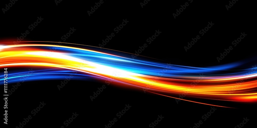 Dynamic Abstract Wave of Light with Vibrant Colors on Black Background Dynamic Abstract Wave of Light with Vibrant Colors on Black Background