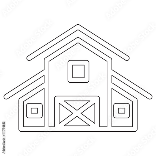 Barn icon in line style