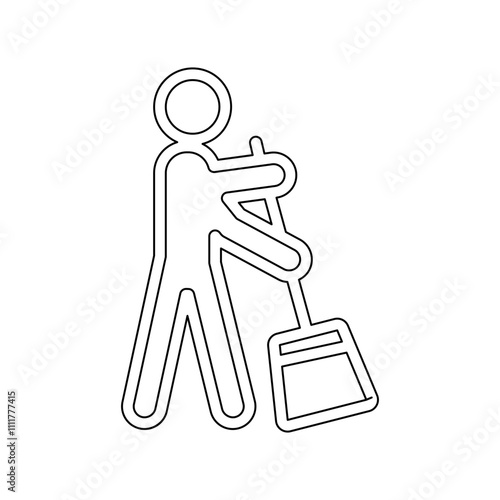 Sweeping icon in line style