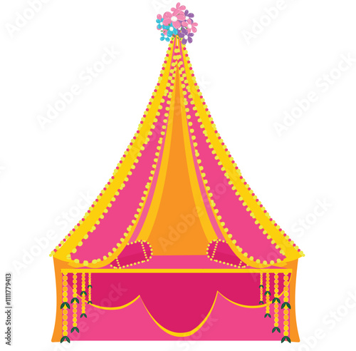 Indian Wedding Haldi ceremony decorative setup