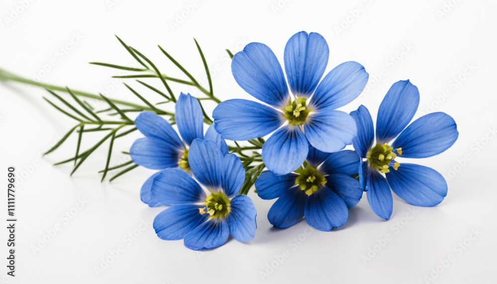 Flax blue flowers thriving under the warm summer sun Flax blue flowers thriving under the warm summer sun