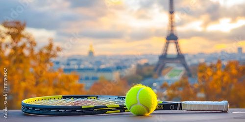 Basket of Tennis Balls Under Dramatic Sports Lighting photo