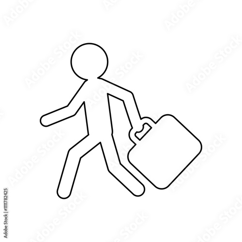 Immigrant icon in line style