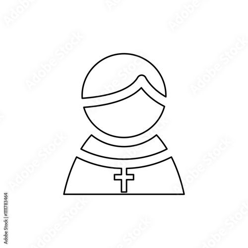 Priest icon in line style