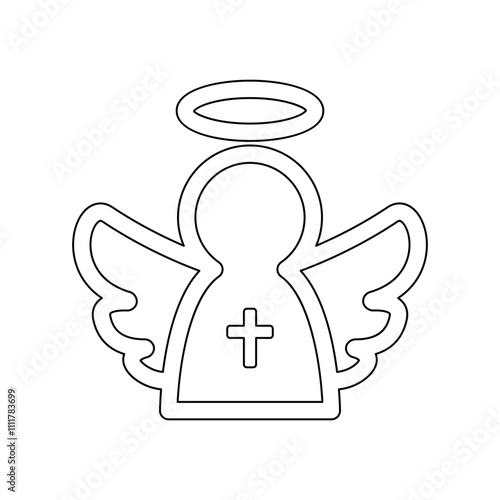 Angel icon in line style