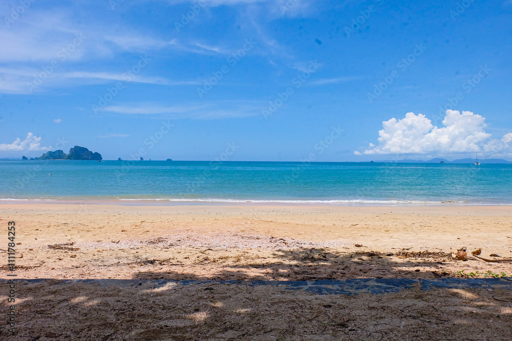 Fototapeta premium Beach and street around Ao Nang beach, Krabi province, Thailand