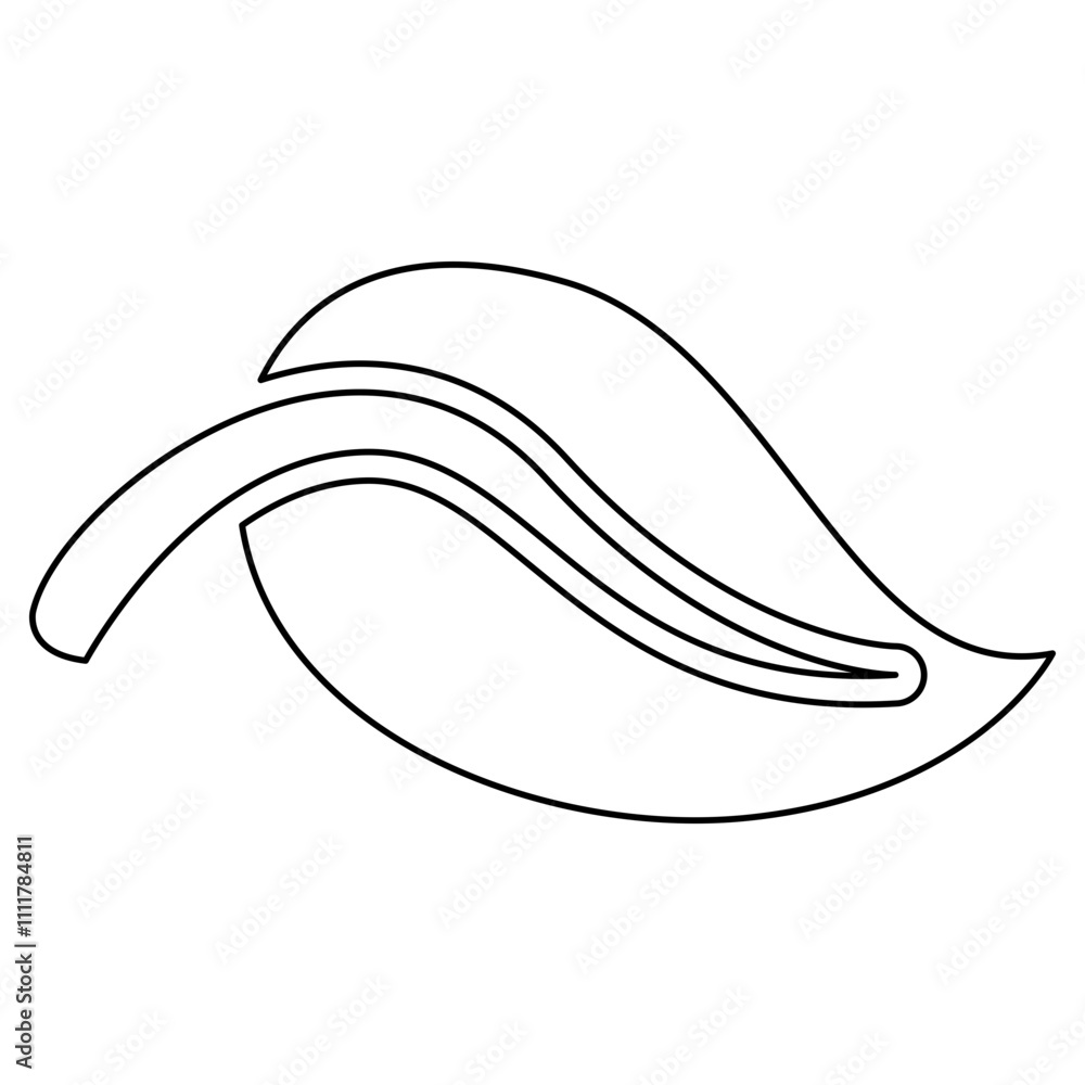 Leaf icon in line style Leaf icon in line style