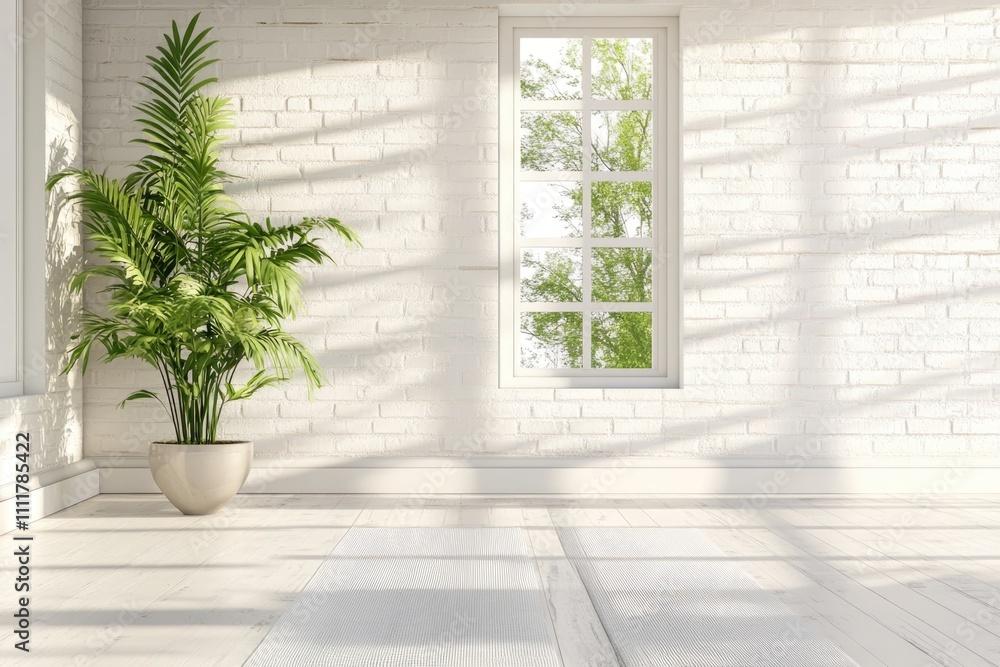Serene Yoga Space with Bright Natural Light in Minimalist Room Design Serene Yoga Space with Bright Natural Light in Minimalist Room Design