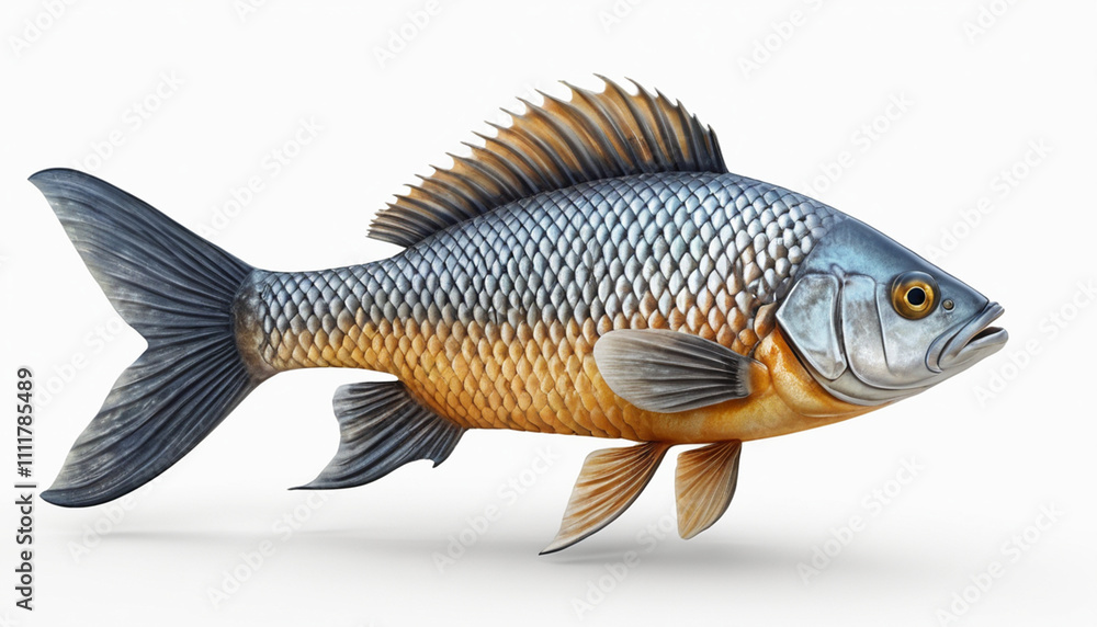 Realistic fish with scales and fins3D Model illustration aquatic life simulation Realistic fish with scales and fins3D Model illustration aquatic life simulation