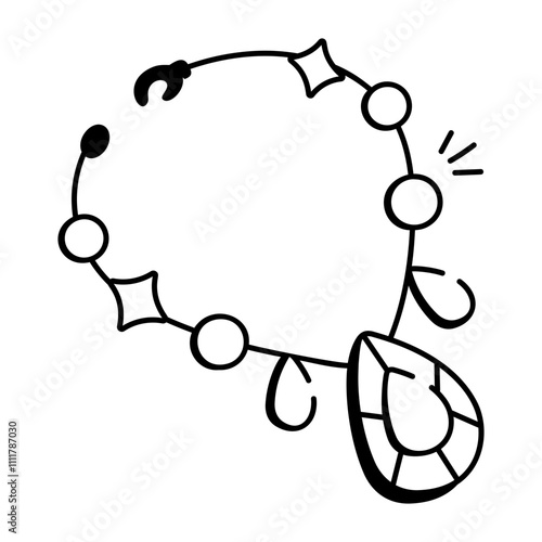 A hand drawn style icon of bridal necklace 

