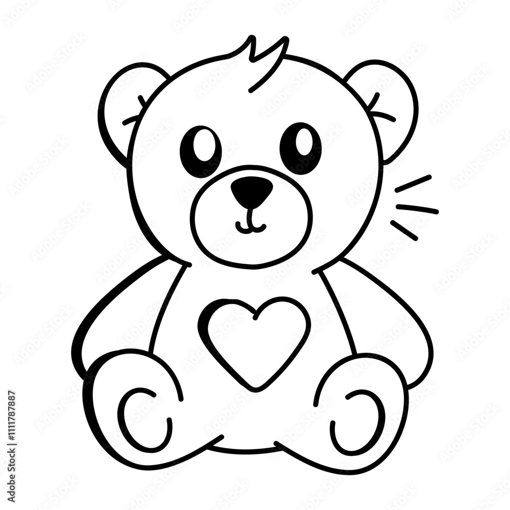 Doodle style icon of teddy bear
Doodle style icon of teddy bear