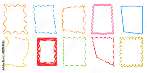jagged line form,   rectangles in bright colors vector