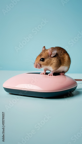 rat in mouse light green background