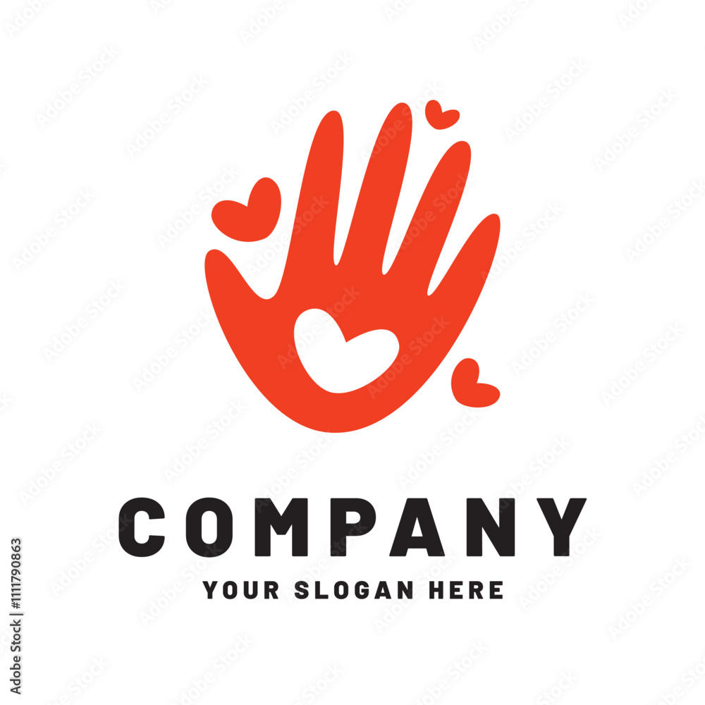 Obraz premium Flat Simple Hand Logo Design