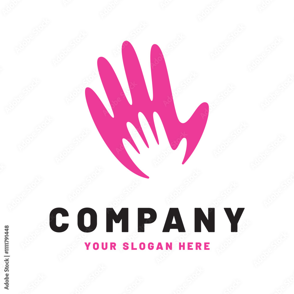Flat Simple Hand Logo Design Flat Simple Hand Logo Design