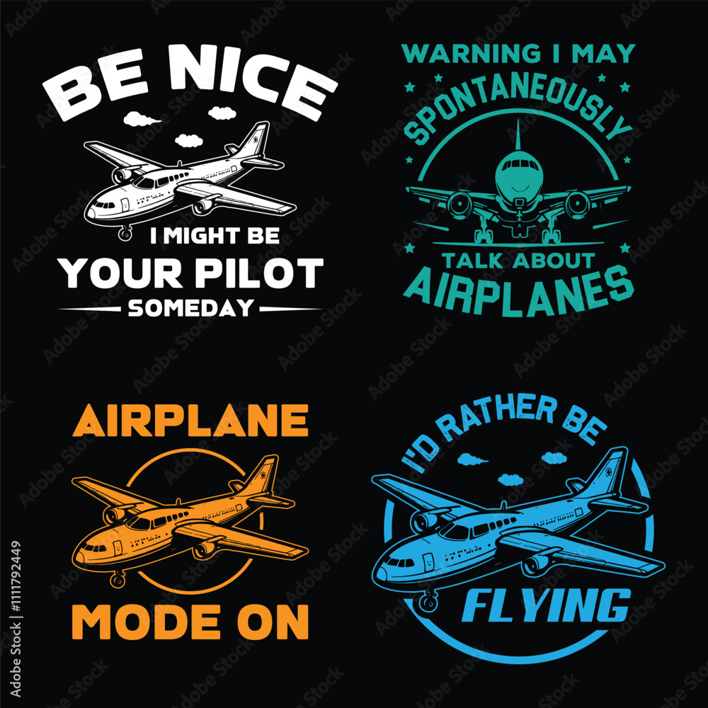 Fototapeta premium Airplane Pilot T-Shirt design bundle, graphic, Airplane Wings Shirt Essential T-Shirt, design 