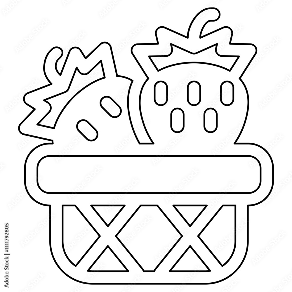 Strawberry icon in line style Strawberry icon in line style