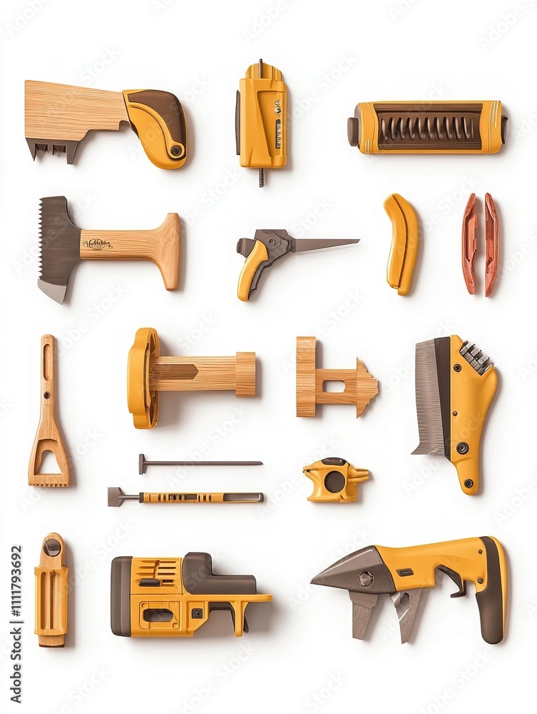 set of construction carpentry tools on a white background. set of construction carpentry tools on a white background.
