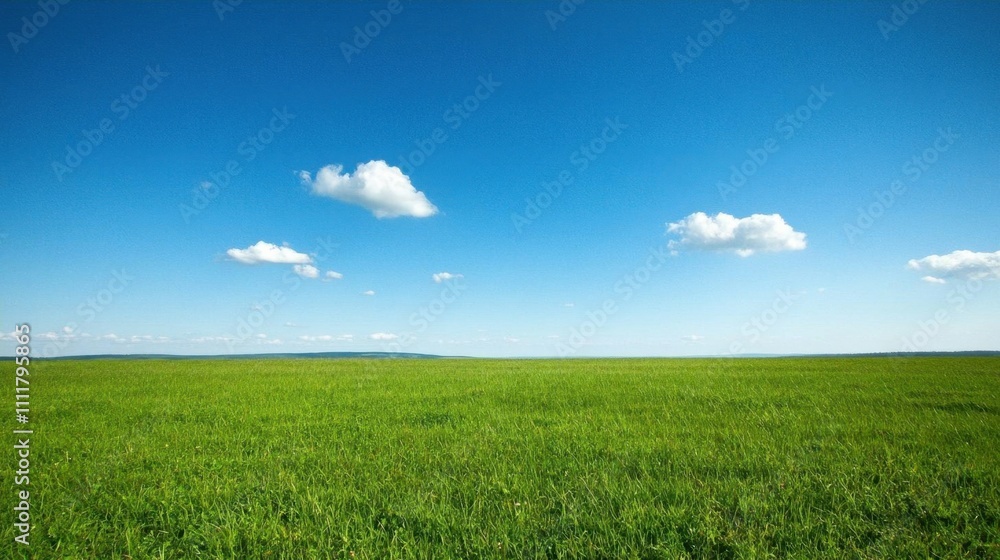 A serene landscape featuring lush green grass under a clear blue sky. A serene landscape featuring lush green grass under a clear blue sky.