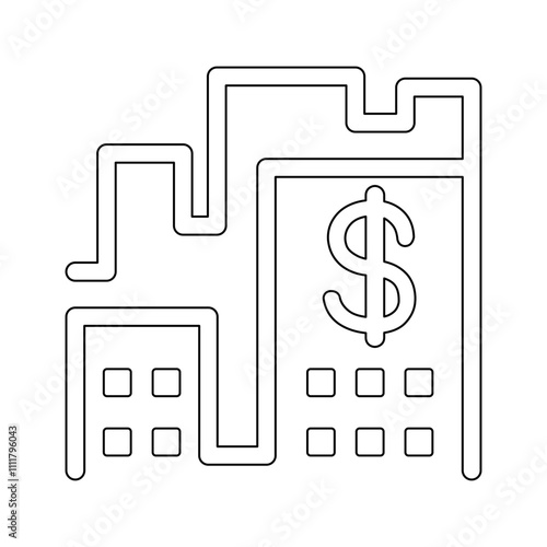 Real estate icon in line style