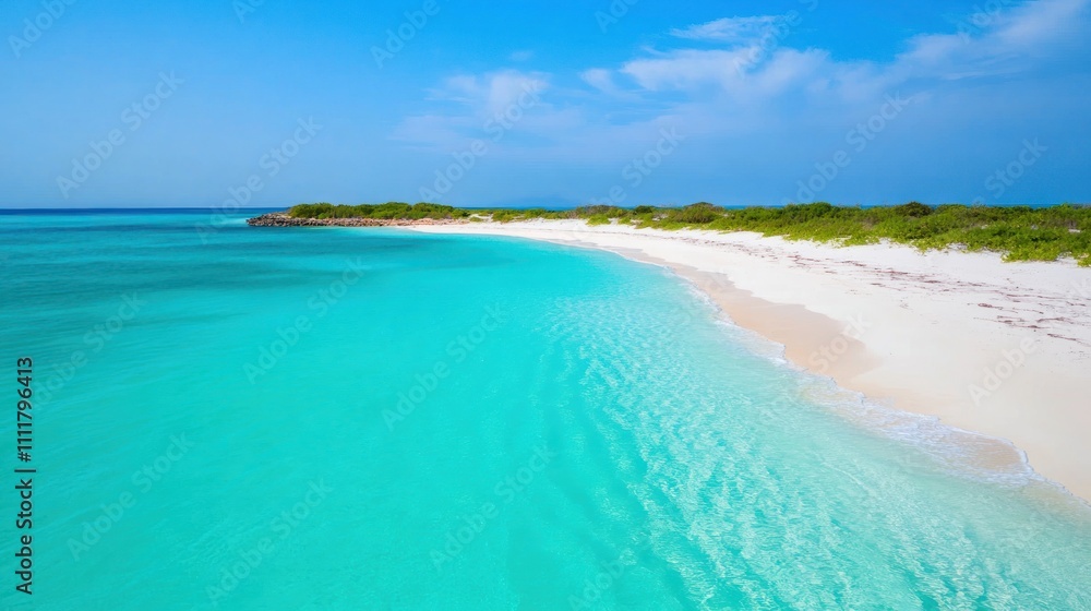 Tropical Beach with Crystal Clear Turquoise Water and White Sand Tropical Beach with Crystal Clear Turquoise Water and White Sand