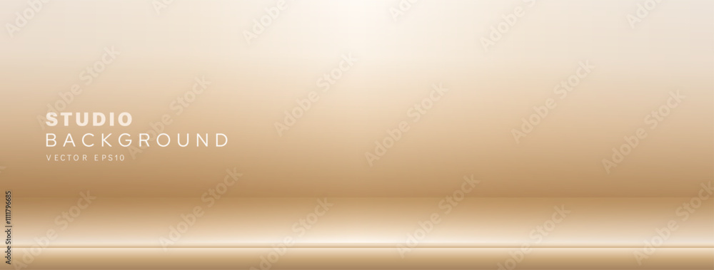 Fototapeta premium Gradient background beige color banner design with space for product display