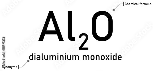Dialuminium monoxide chemical formula and synonyms with callout titles