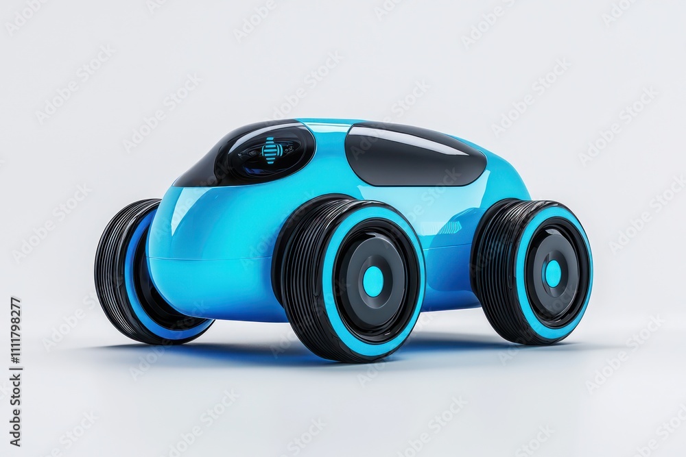 3D blue autonomous vehicle symbolizing innovation in self-driving automotive tech. 3D blue autonomous vehicle symbolizing innovation in self-driving automotive tech.