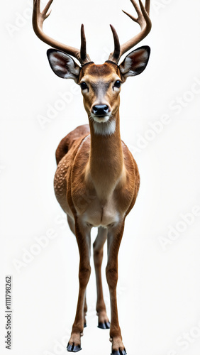 Majestic Deer Isolated on White: Wildlife Beauty for Conservation Campaigns, Nature Marketing, and Outdoor Gear Ads