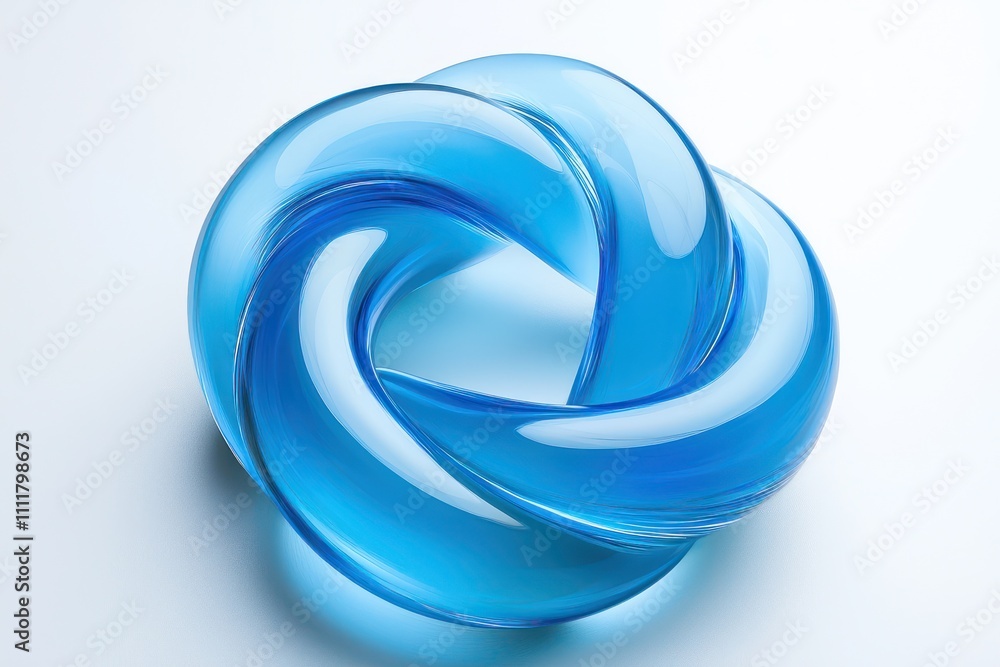 3D blue spiral loop icon designed in solid plastic resin material for modern look. 3D blue spiral loop icon designed in solid plastic resin material for modern look.
