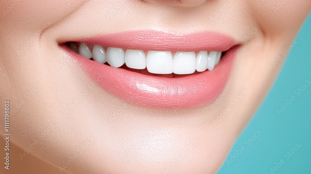 Perfect Smile White Teeth Pink Lips Closeup Perfect Smile White Teeth Pink Lips Closeup