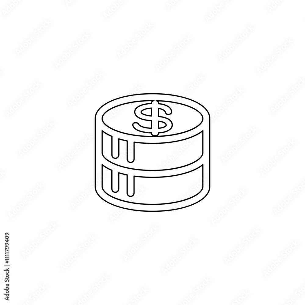 Coin icon in line style Coin icon in line style