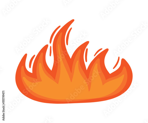 Fire flame icon symbol element cartoon vector illustration