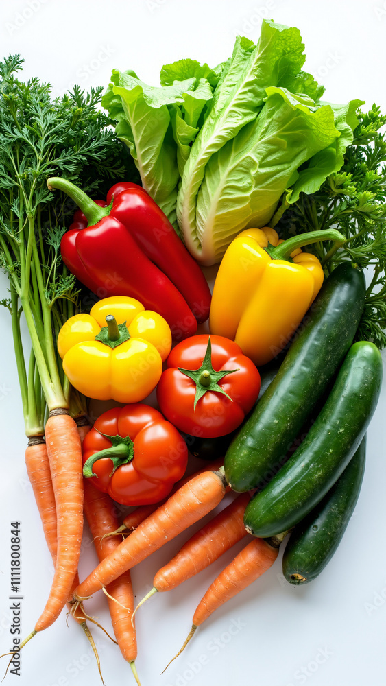 Fresh Organic Vegetables on White: Vibrant Produce for Healthy Eating Campaigns and Food Marketing Fresh Organic Vegetables on White: Vibrant Produce for Healthy Eating Campaigns and Food Marketing